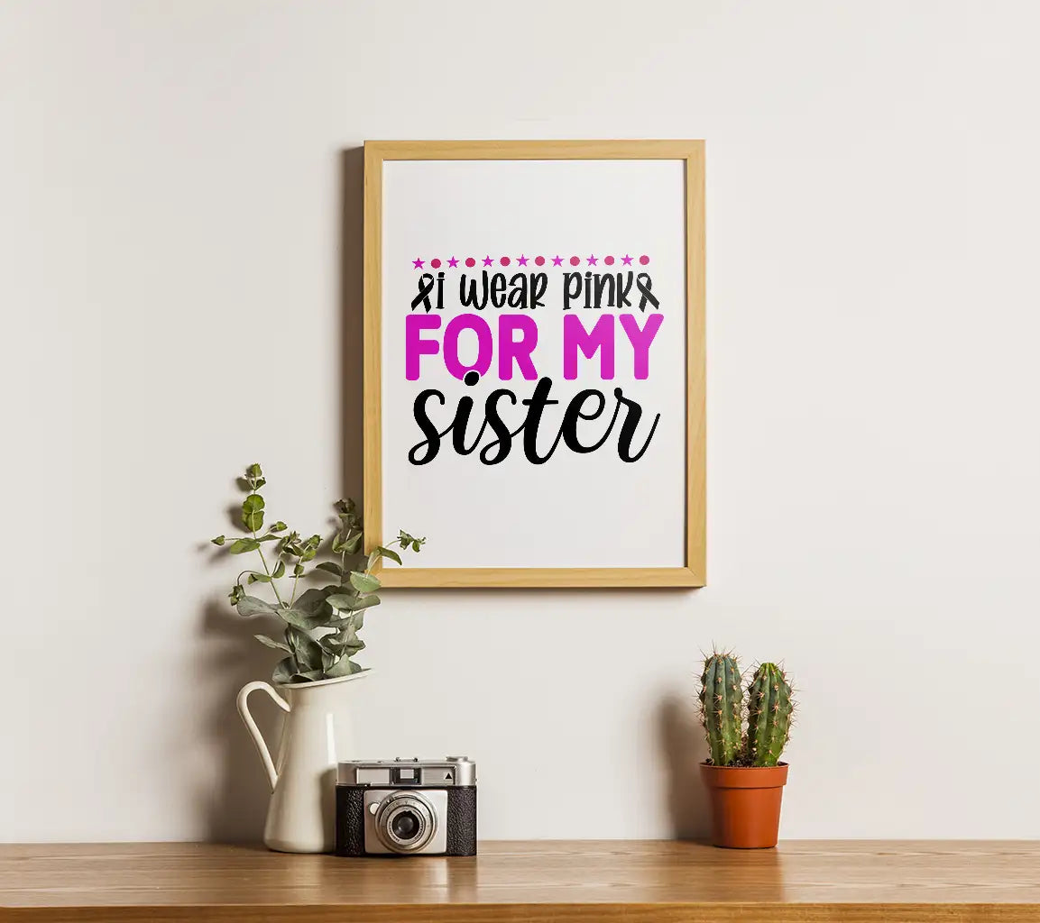 Pink Ribbon Sister SVG SVG