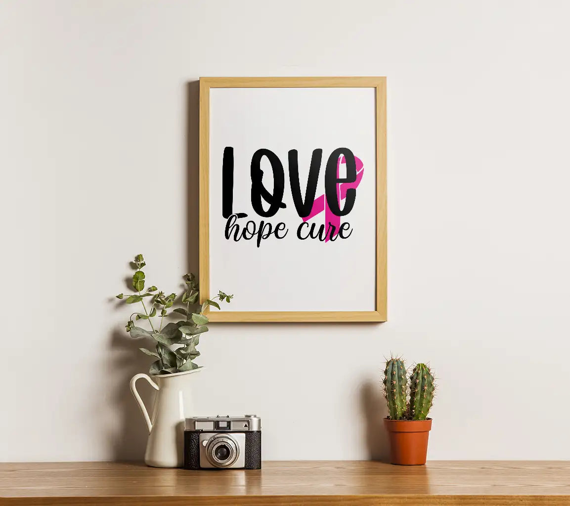 Black Pink Love Hope Cure SVG SVG