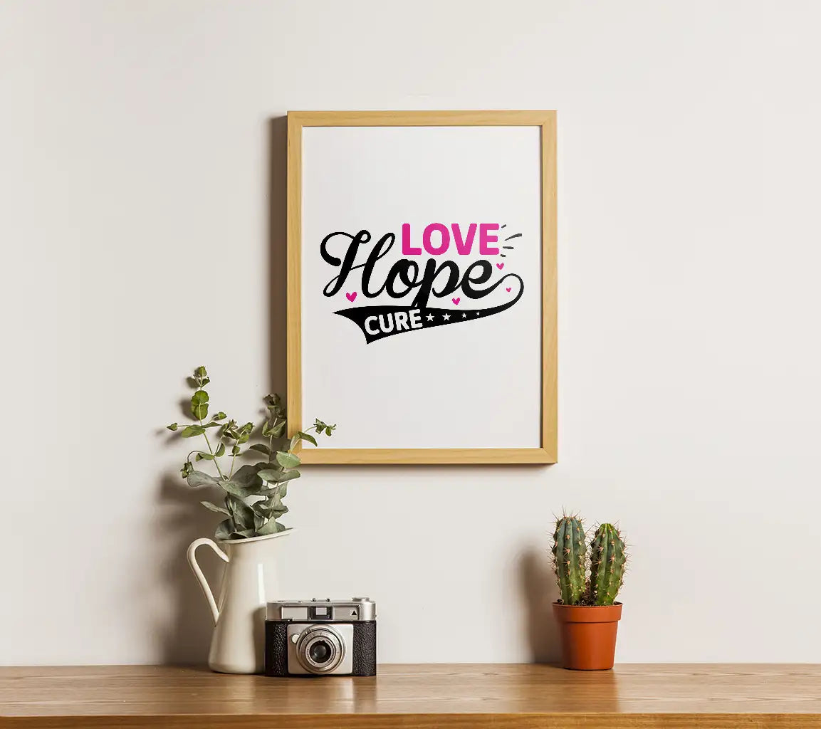 Black Pink Love Hope Cure SVG SVG