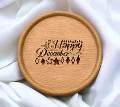 Happy December Trees & Stars SVG SVG