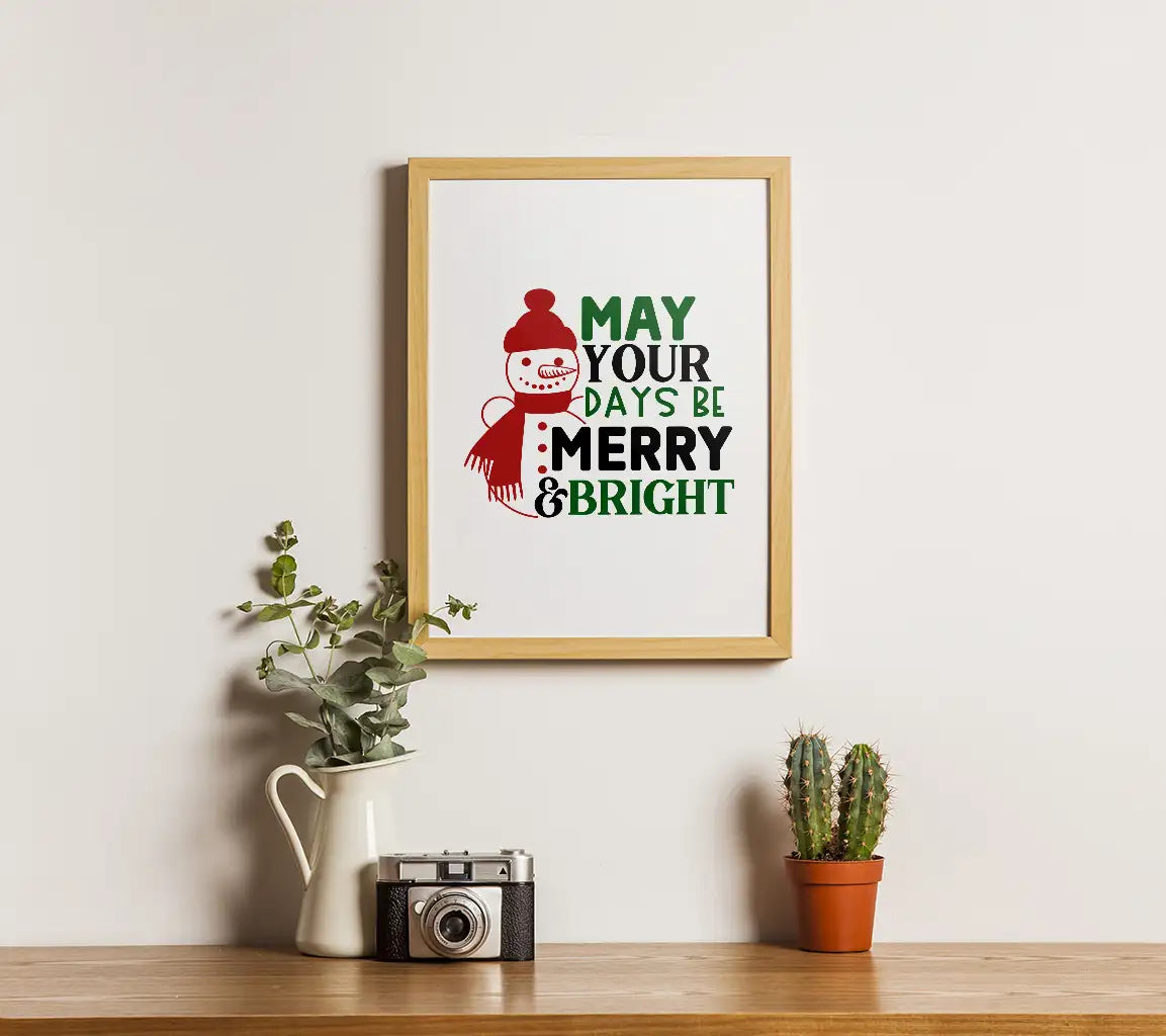 Merry & Bright Snowman SVG SVG