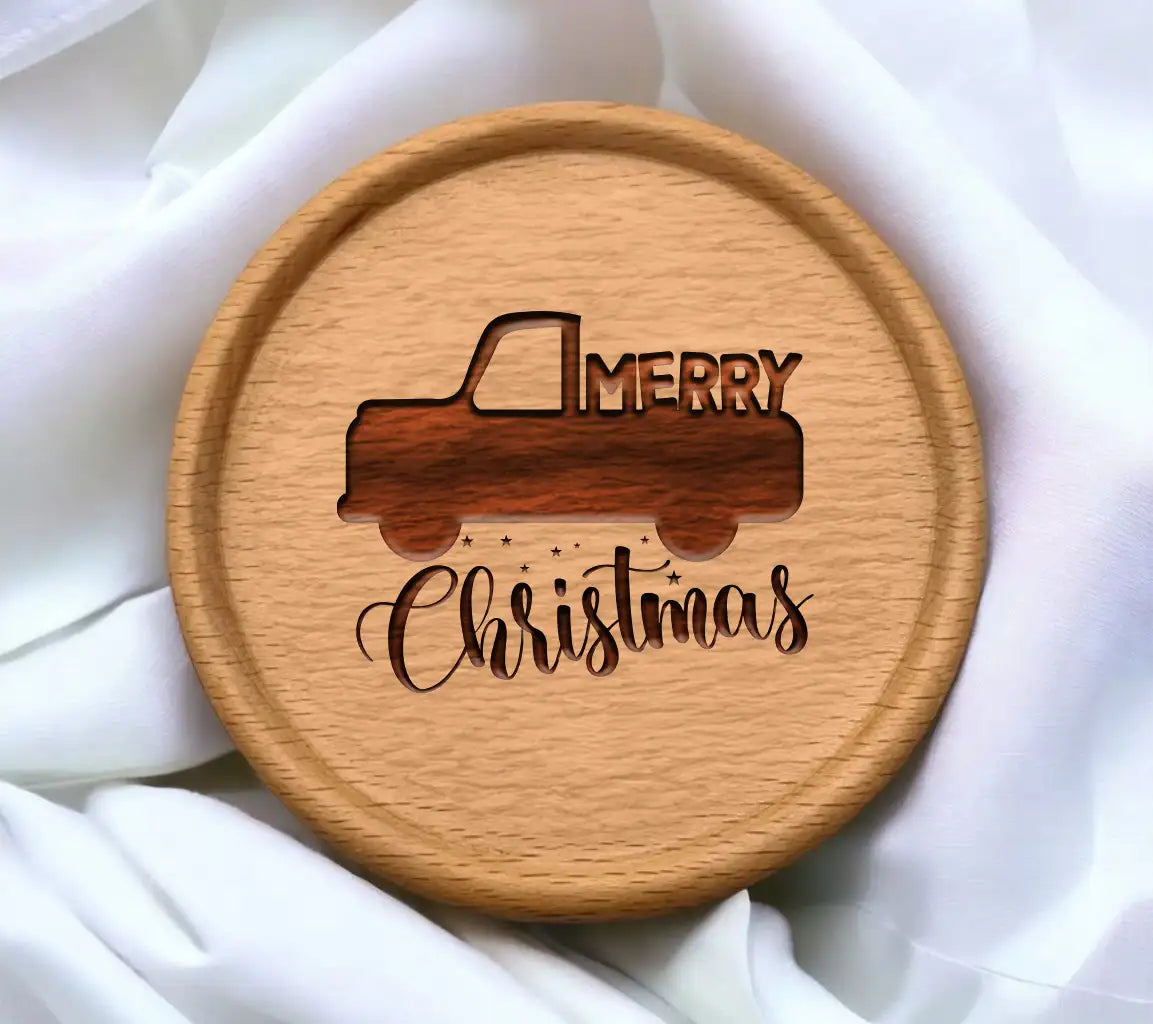 Plaid Truck Merry Christmas SVG SVG