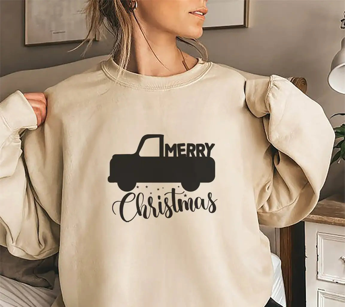 Plaid Truck Merry Christmas SVG SVG