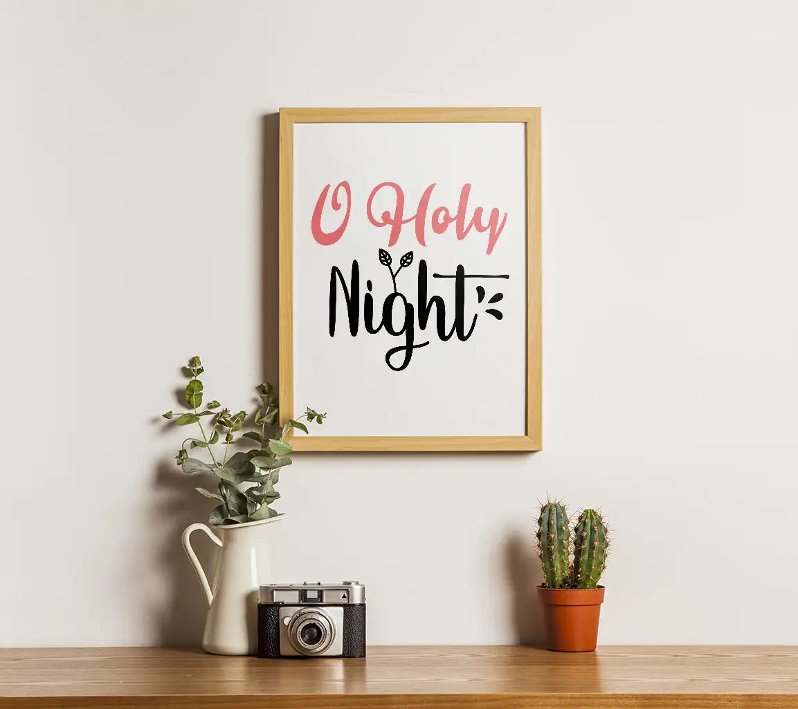 Pink & Black O Holy Night SVG SVG