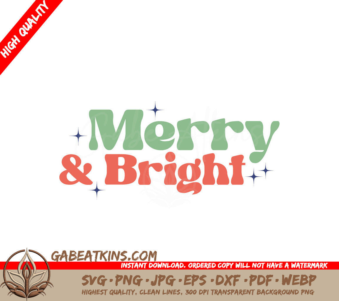 Merry & Bright Christmas SVG SVG