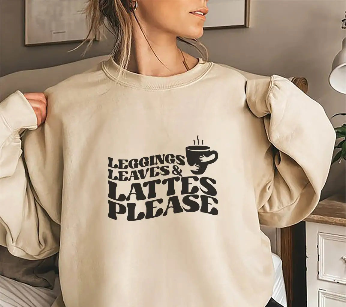 Fall Leggings Leaves Latte SVG SVG
