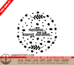 Autumn Sweet Fall Round Sign SVG SVG