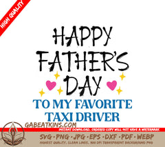 Happy Fathers Day Taxi Driver SVG SVG