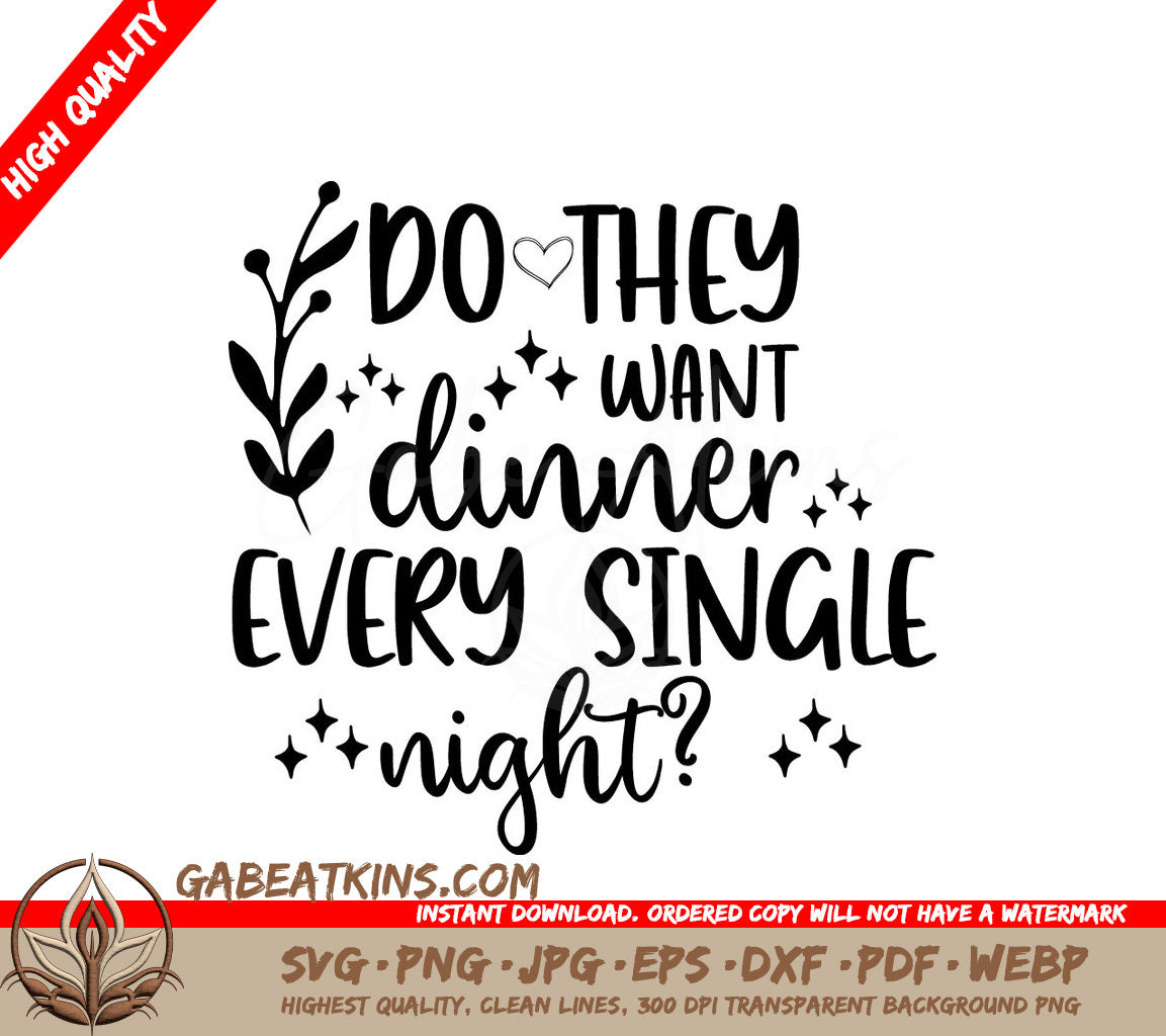 Funny Dinner SVG Design SVG