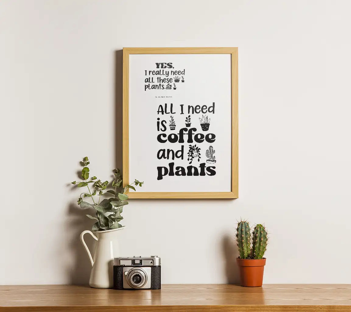 Coffee & Plants SVG Poster SVG