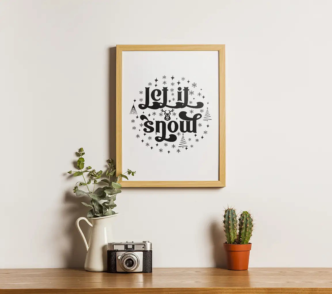 Let It Snow Round Ornament SVG SVG