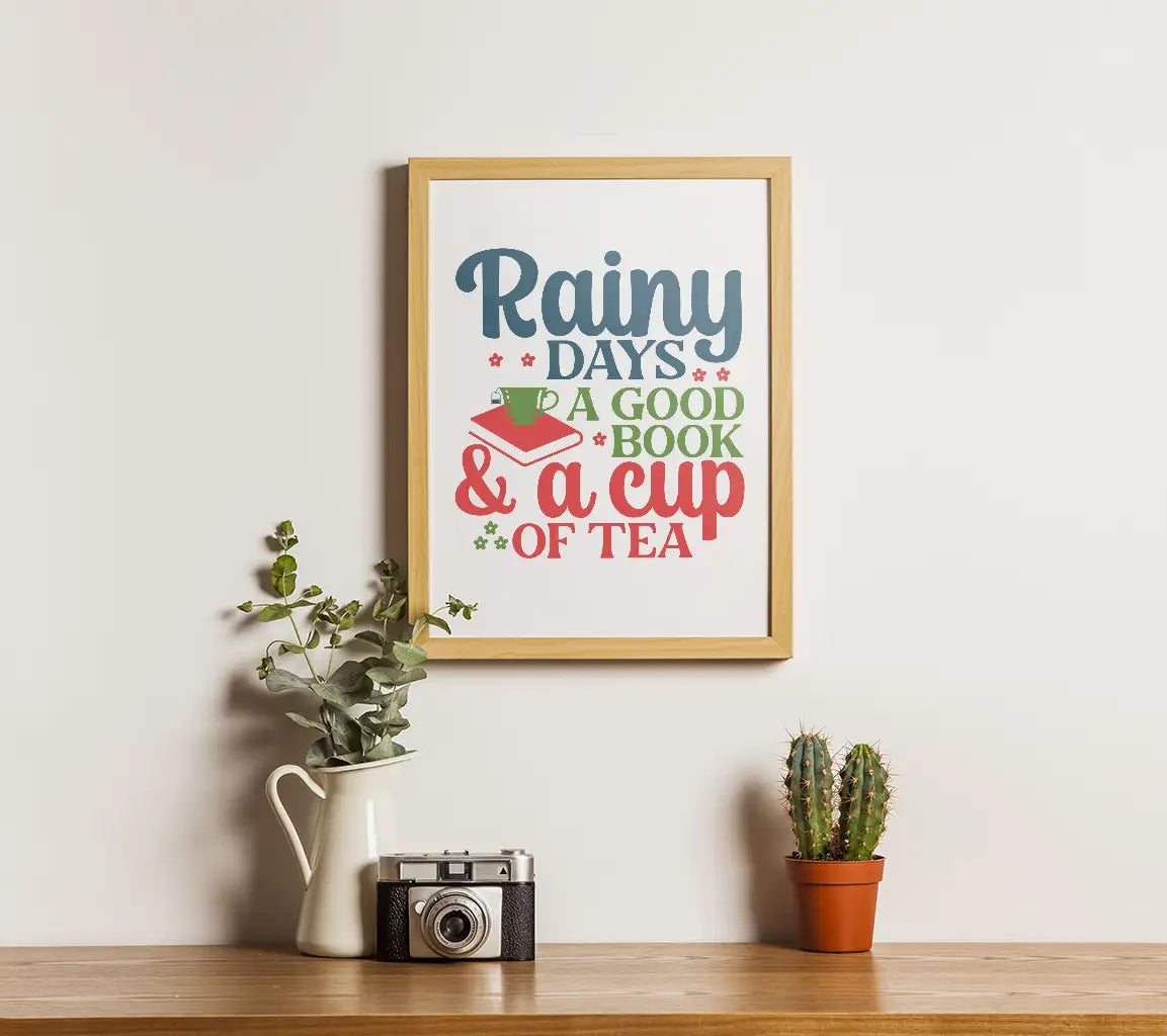 Rainy Day Tea & Book SVG SVG