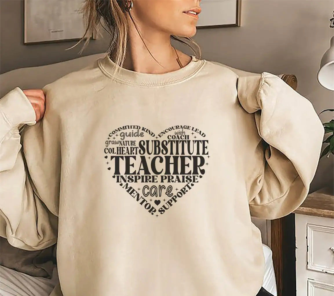 Heart Substitute Teacher SVG SVG