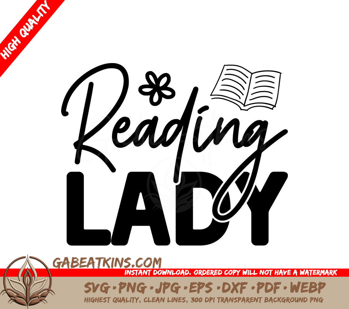  Reading Lady SVG SVG