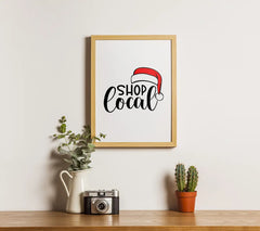 Shop Local Santa Hat SVG Sticker SVG