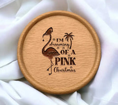 Pink Flamingo Christmas SVG SVG
