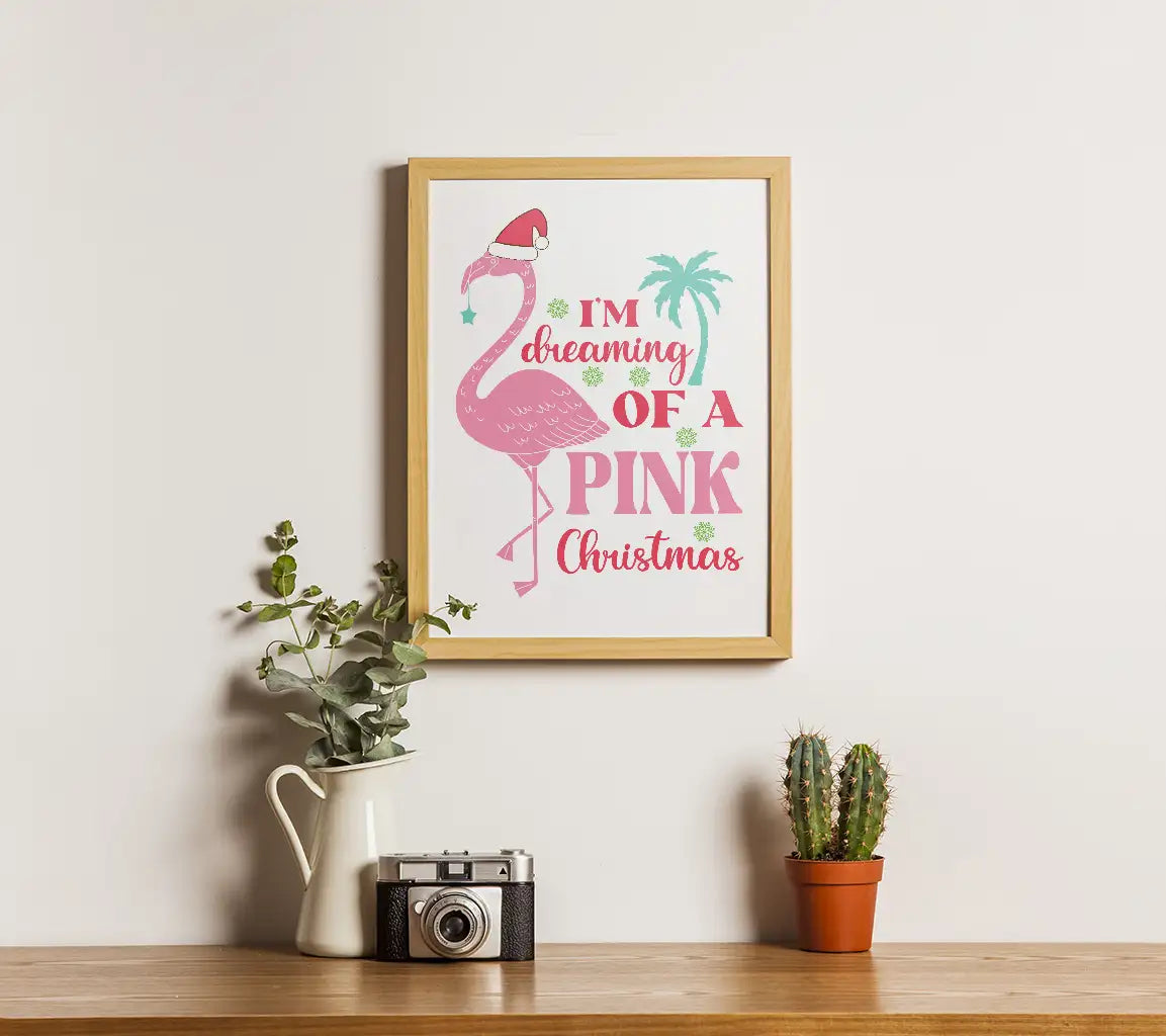 Pink Flamingo Christmas SVG SVG
