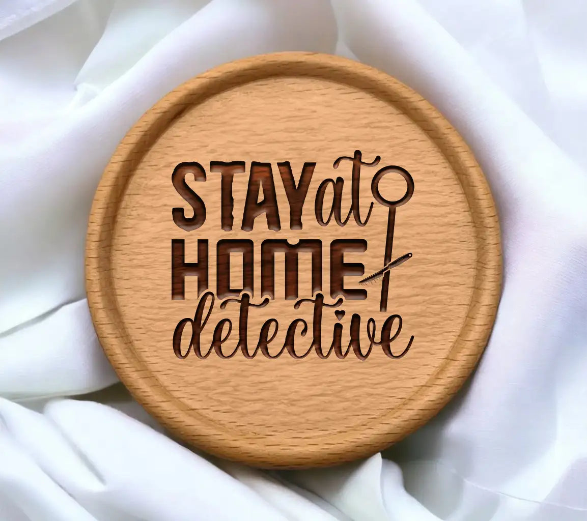 Red & Black Stay Home Detective SVG SVG