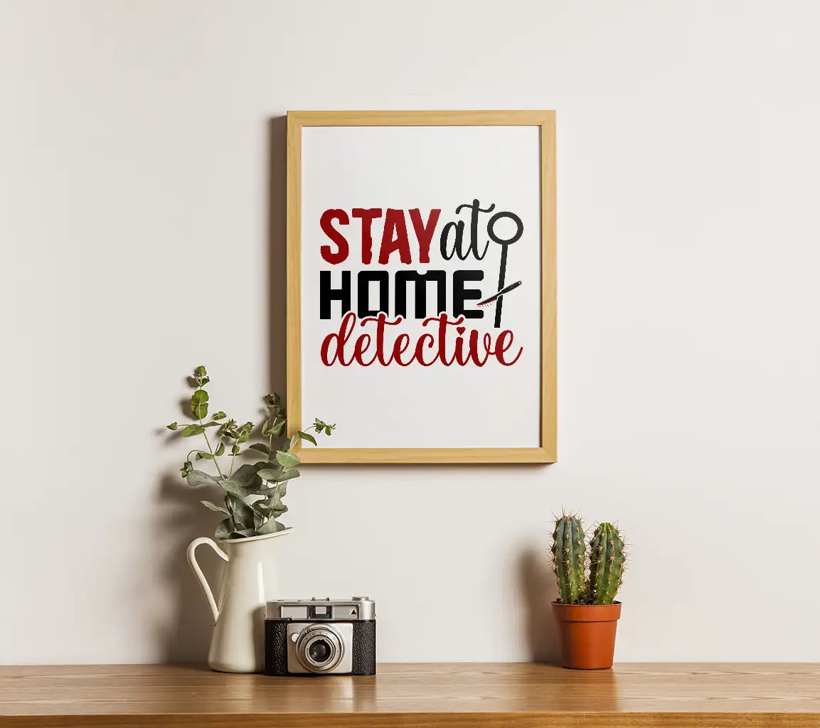 Red & Black Stay Home Detective SVG SVG