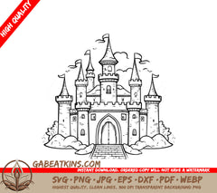  Castle Drawing SVG - The Dark Citadel SVG