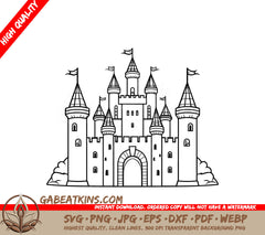  Castle with Flags SVG - Dark Kingdom Tale of Despair & Redemption SVG