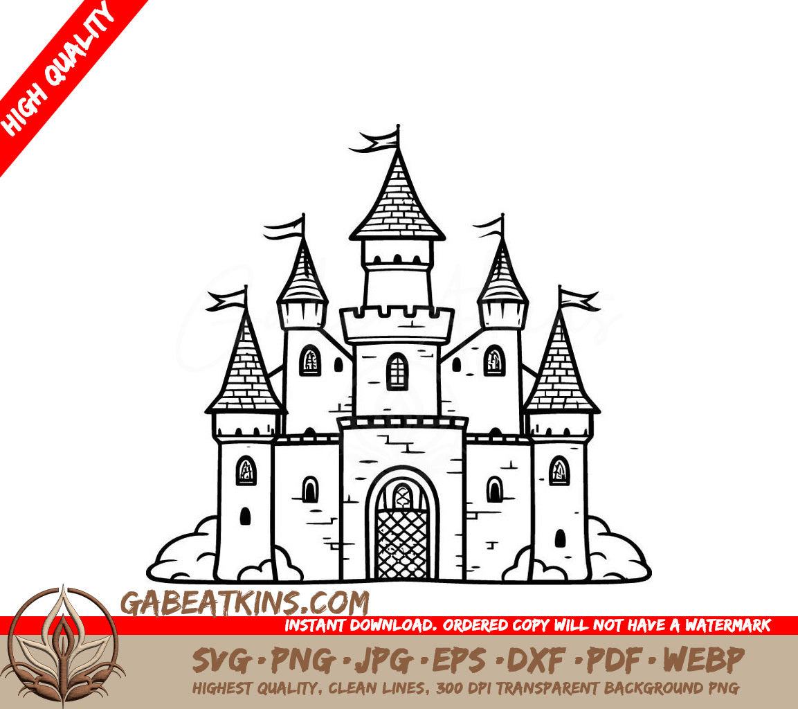  Castle with Flags SVG - Enchanted Glade Journey SVG