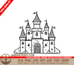  Castle with Flags SVG - Enchanted Glade Journey SVG