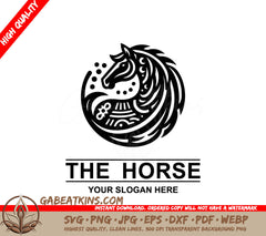 A Black And White Horse Logo That Says The Horse Your Slogan Here SVG - The Horse Logo in the Mexican Style SVG