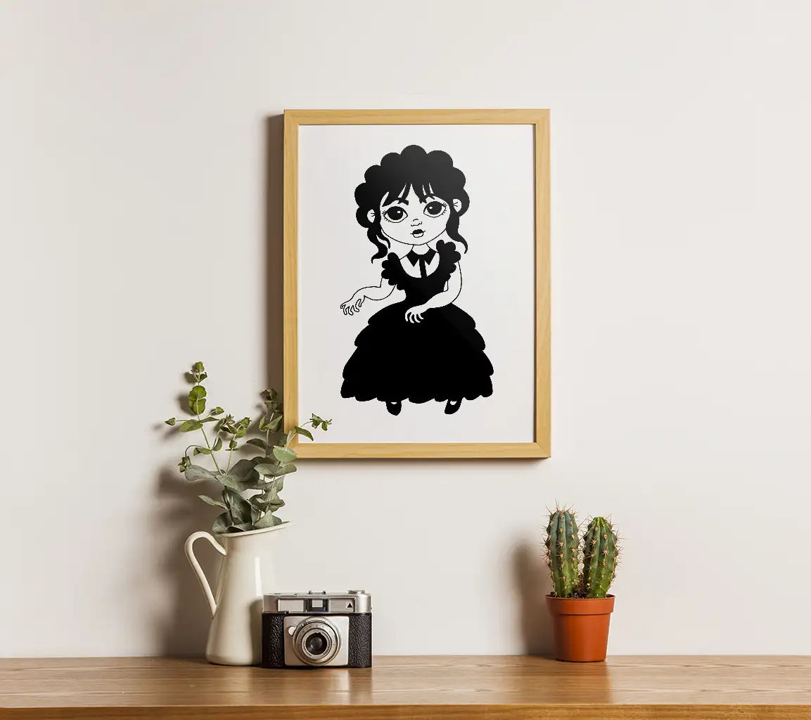 Gothic Girl Dancing SVG -  Dress Illustration SVG
