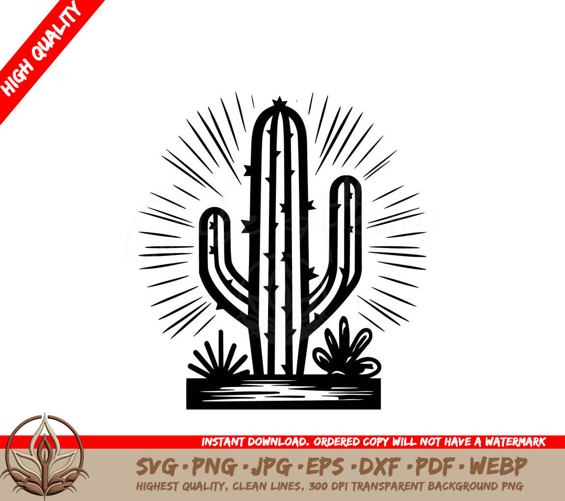 Thorny Succulent Digital Design in Multiple File Formats 
