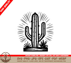 Thorny Succulent Digital Design in Multiple File Formats 
