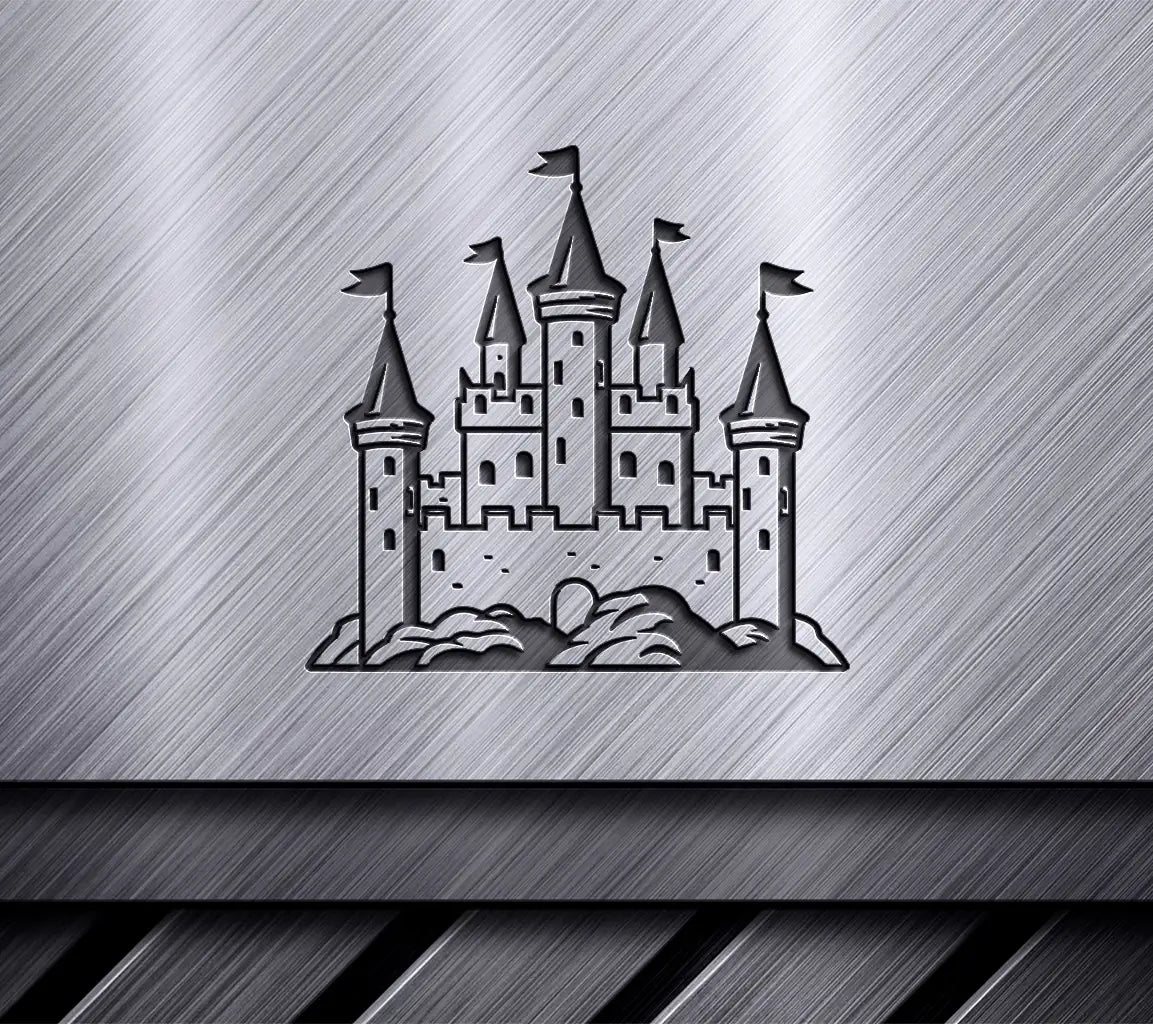 Mini Truck SVG Bundle Castle & Flags, Compact Cruiser Design SVG