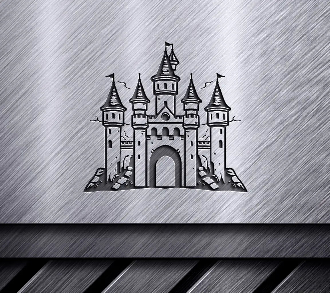  Castle with Flags SVG - Tiny Transporter Mini Truck Vector Emblem SVG