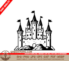 Mini Truck SVG Bundle Castle & Flags, Compact Cruiser Design SVG