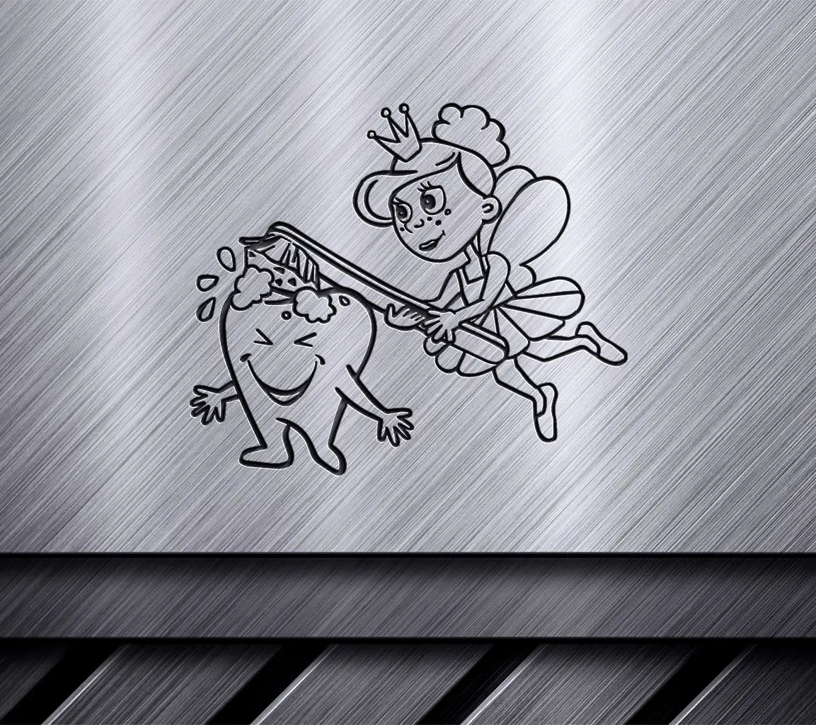Tooth Fairy Brushing Tooth SVG - Vector Illustration SVG