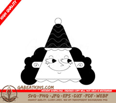 Funny Triangle Hat Woman SVG -  Illustration SVG