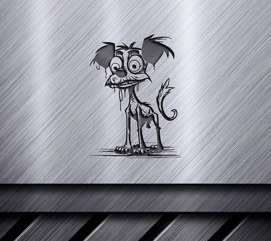 Sinister Zombie Dog SVG -  Cartoon Canine Emblem SVG