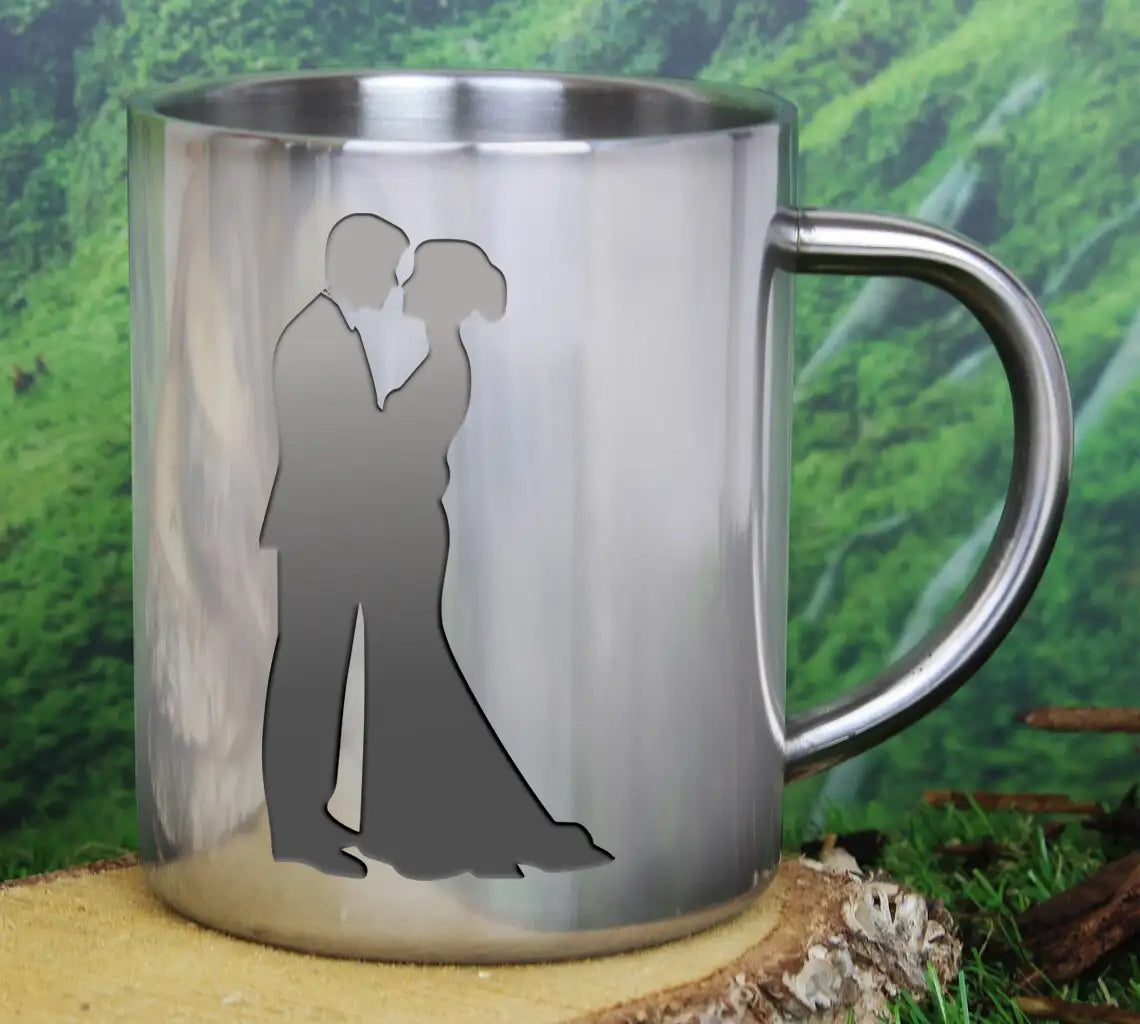 A Silhouette Of A Bride And Groom Kissing SVG - Tying the Knot SVG