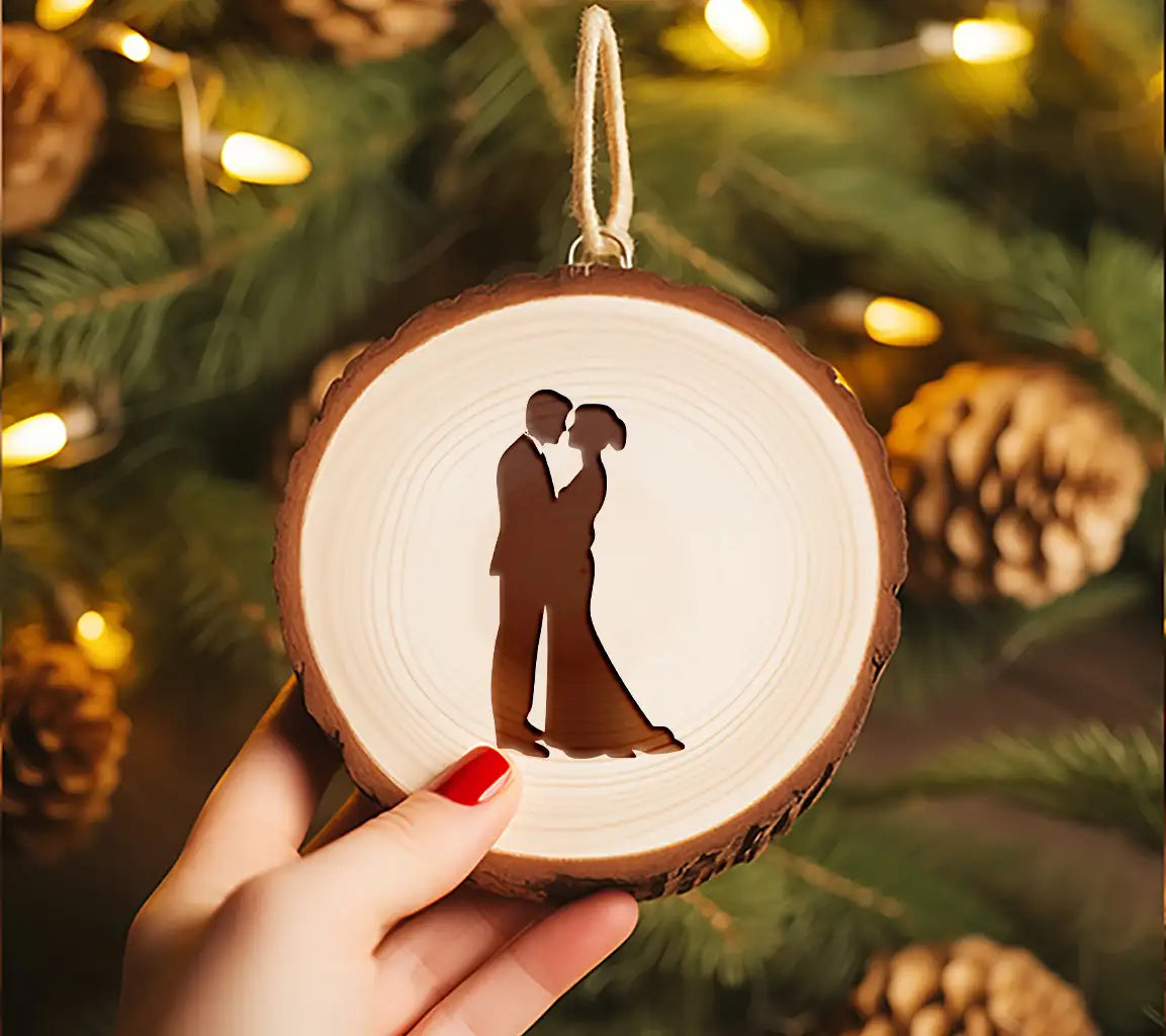 A Silhouette Of A Bride And Groom Kissing SVG - Tying the Knot SVG