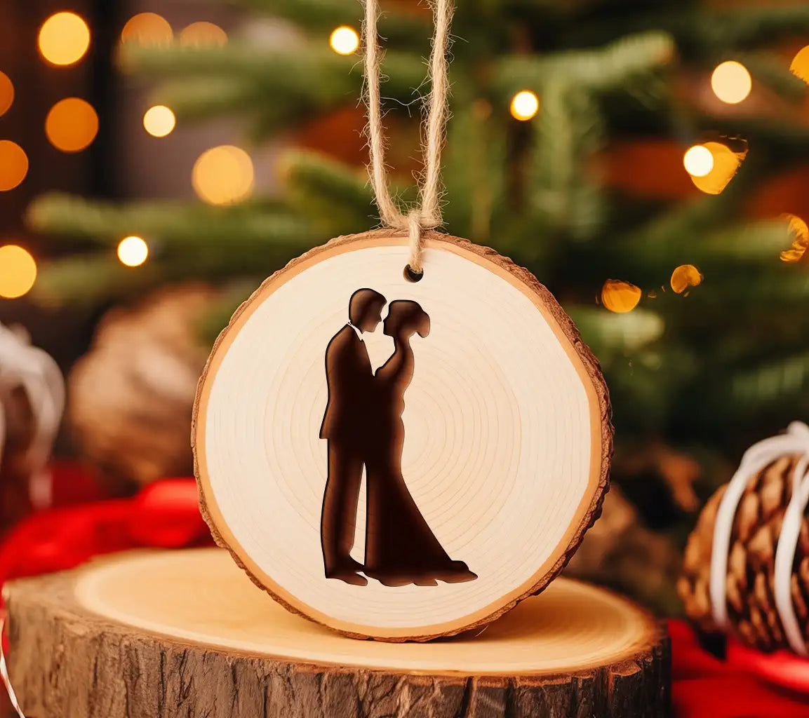 A Silhouette Of A Bride And Groom Kissing SVG - Tying the Knot SVG