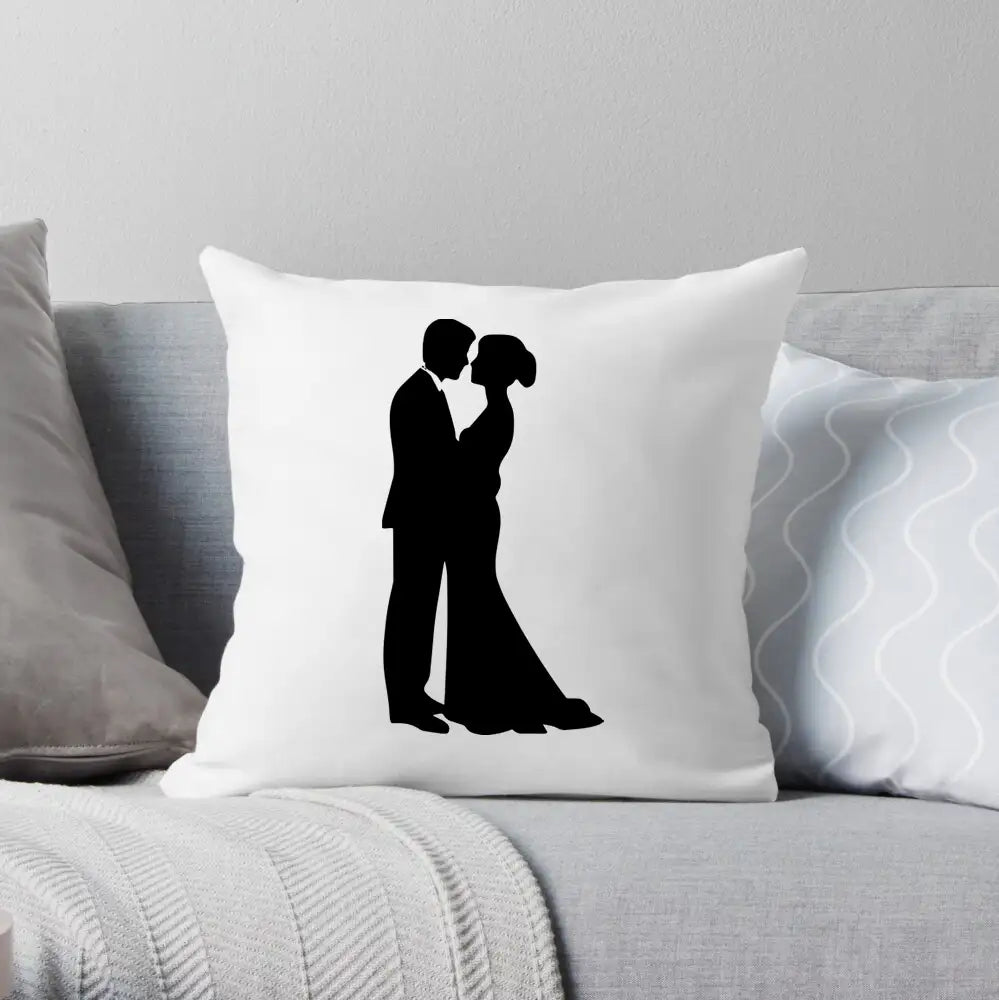 A Silhouette Of A Bride And Groom Kissing SVG - Tying the Knot SVG