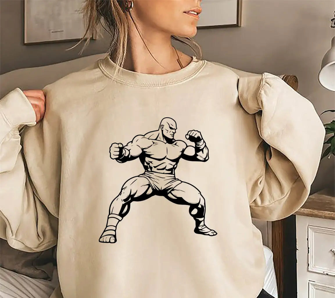 A Muscular Man With His Fist In The Air SVG - Ultimate Fighter SVG