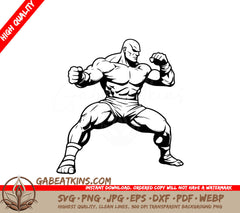  A Muscular Man With His Fist In The Air SVG - Ultimate Fighter SVG