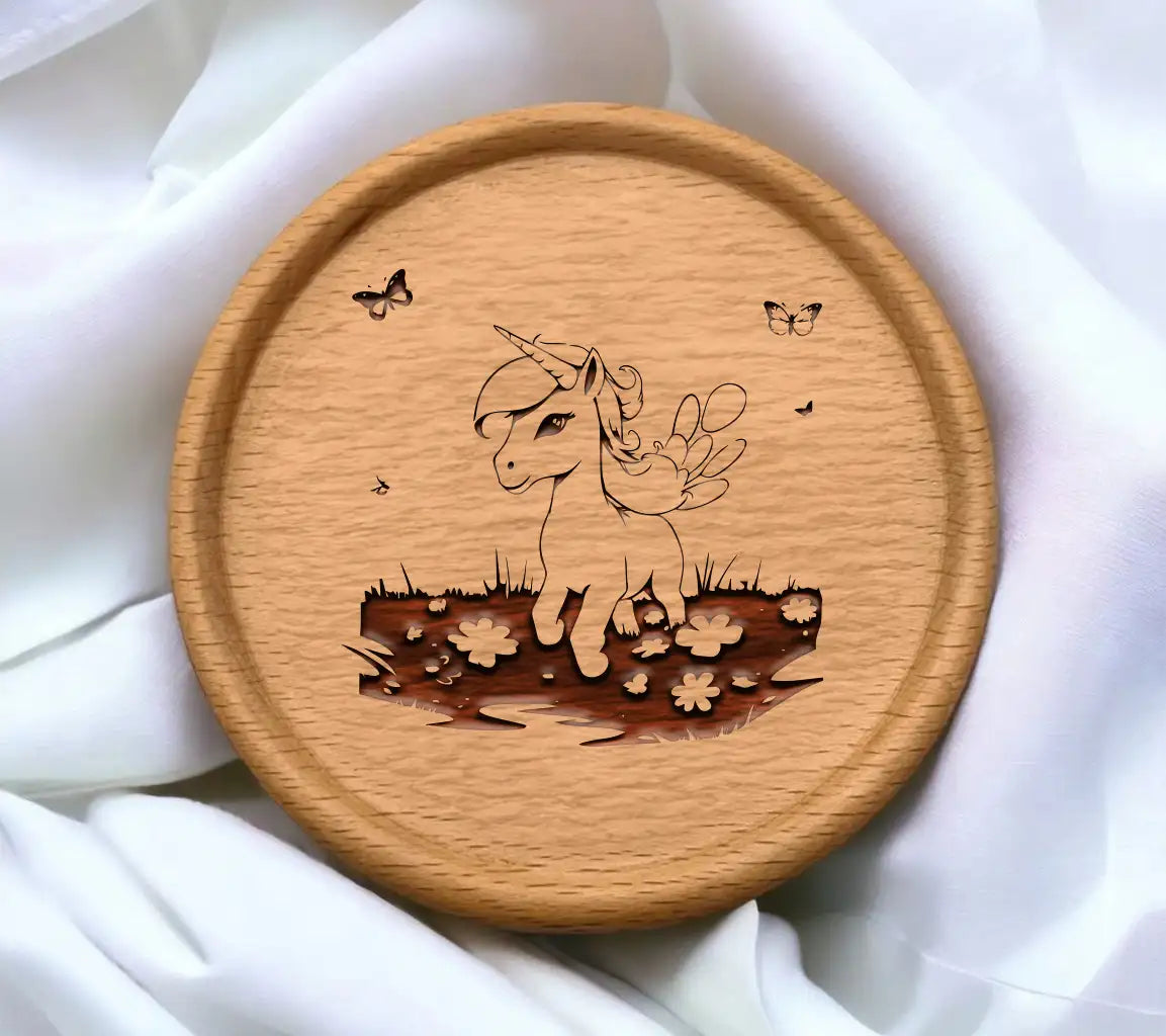  Unicorn with Butterflies SVG - Meadow Flower Vector Illustration SVG