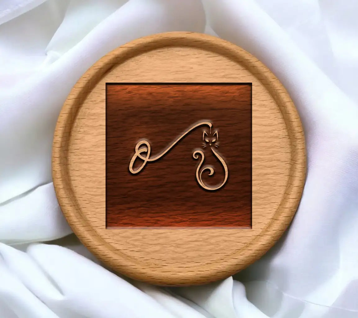 Luxury Cat Letter O Monogram Design SVG - White Cat & String Design SVG