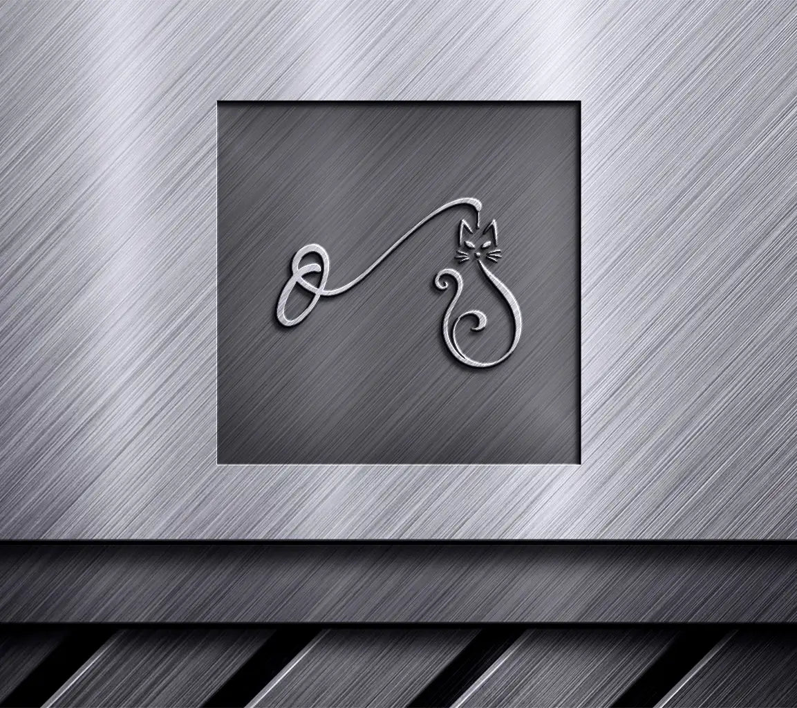 Luxury Cat Letter O Monogram Design SVG - White Cat & String Design SVG
