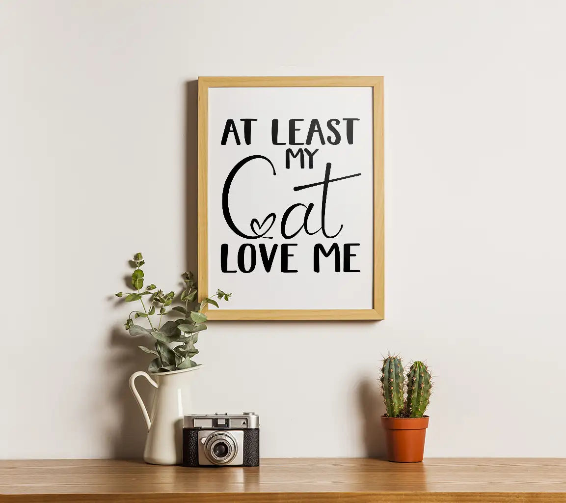 Valentines Day Cat Lover SVG - At Least My Cat Loves Me SVG