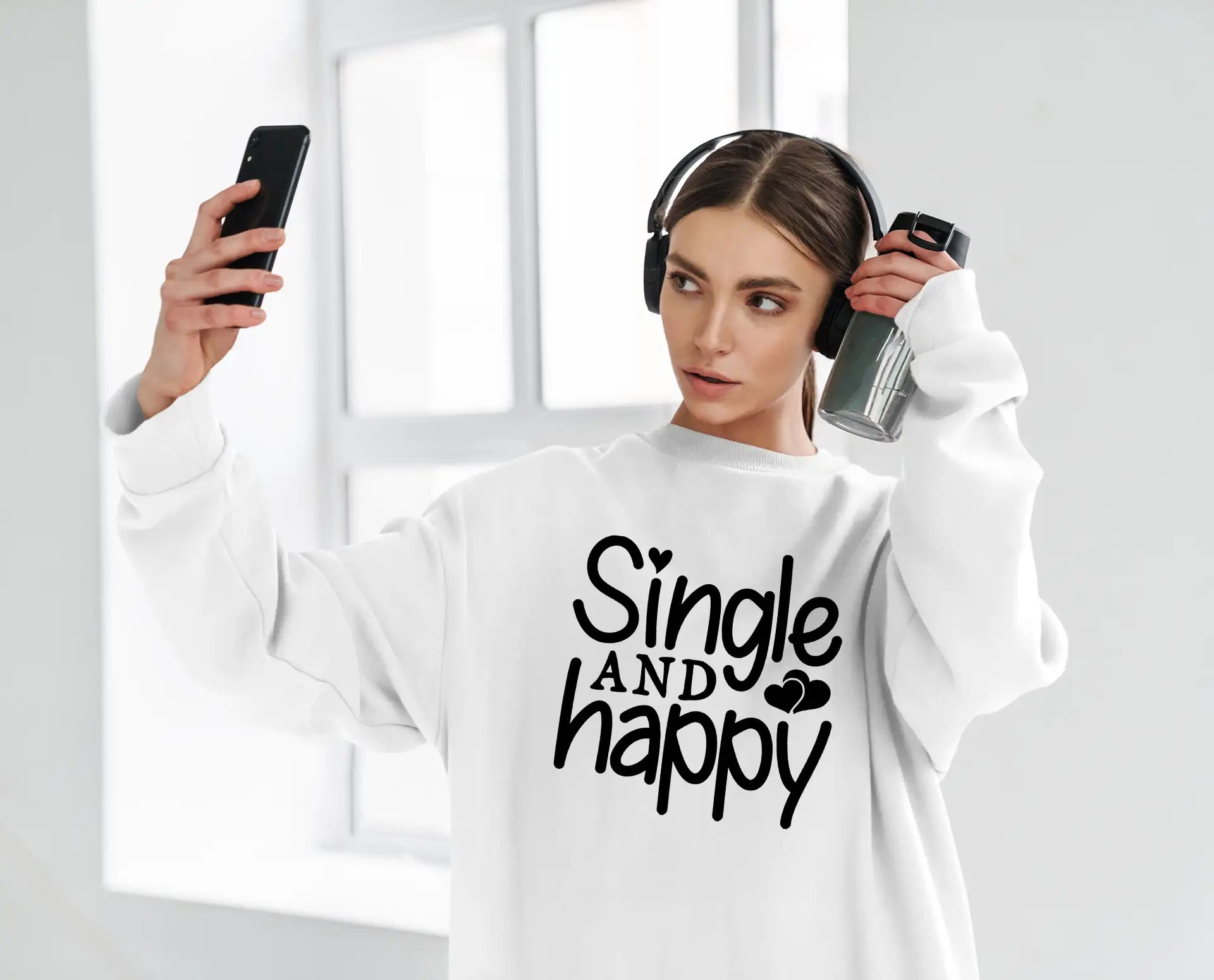  Single & Happy Heart Design SVG - Valentines Day SVG