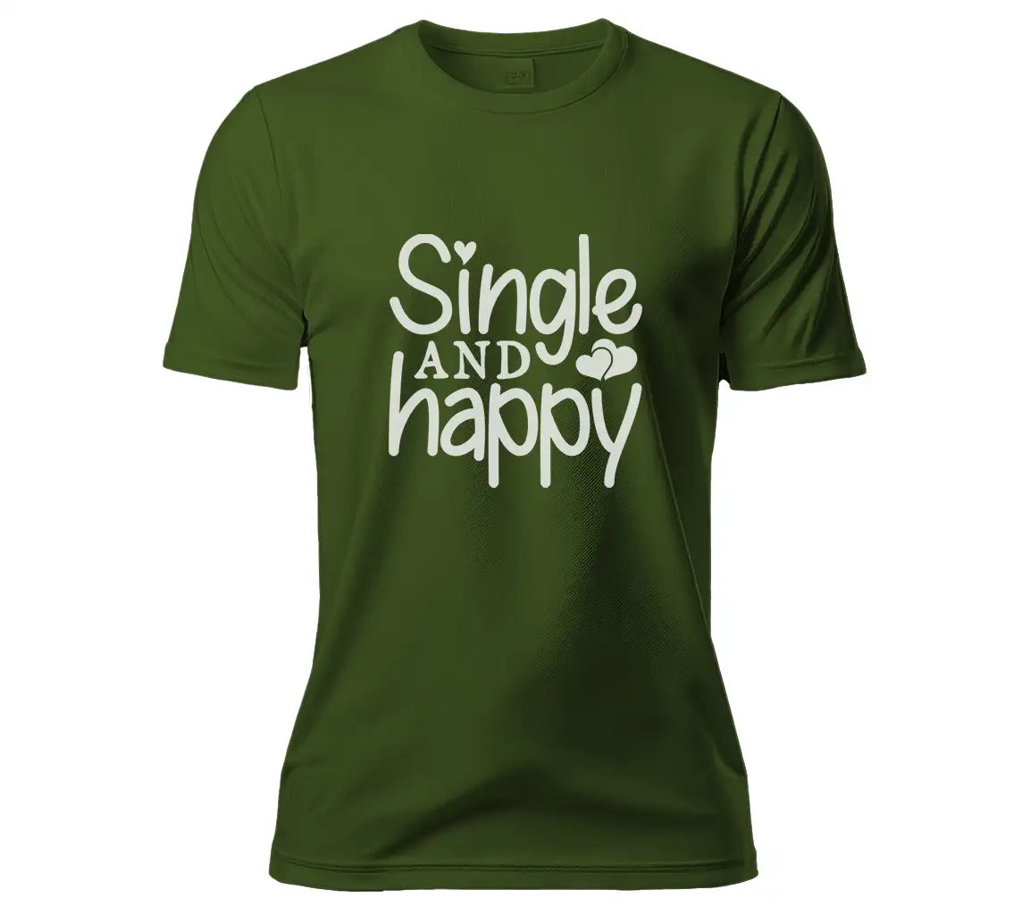  Single & Happy Heart Design SVG - Valentines Day SVG
