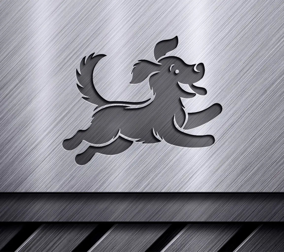 Black Dog Running Silhouette SVG - Vector Clipart SVG